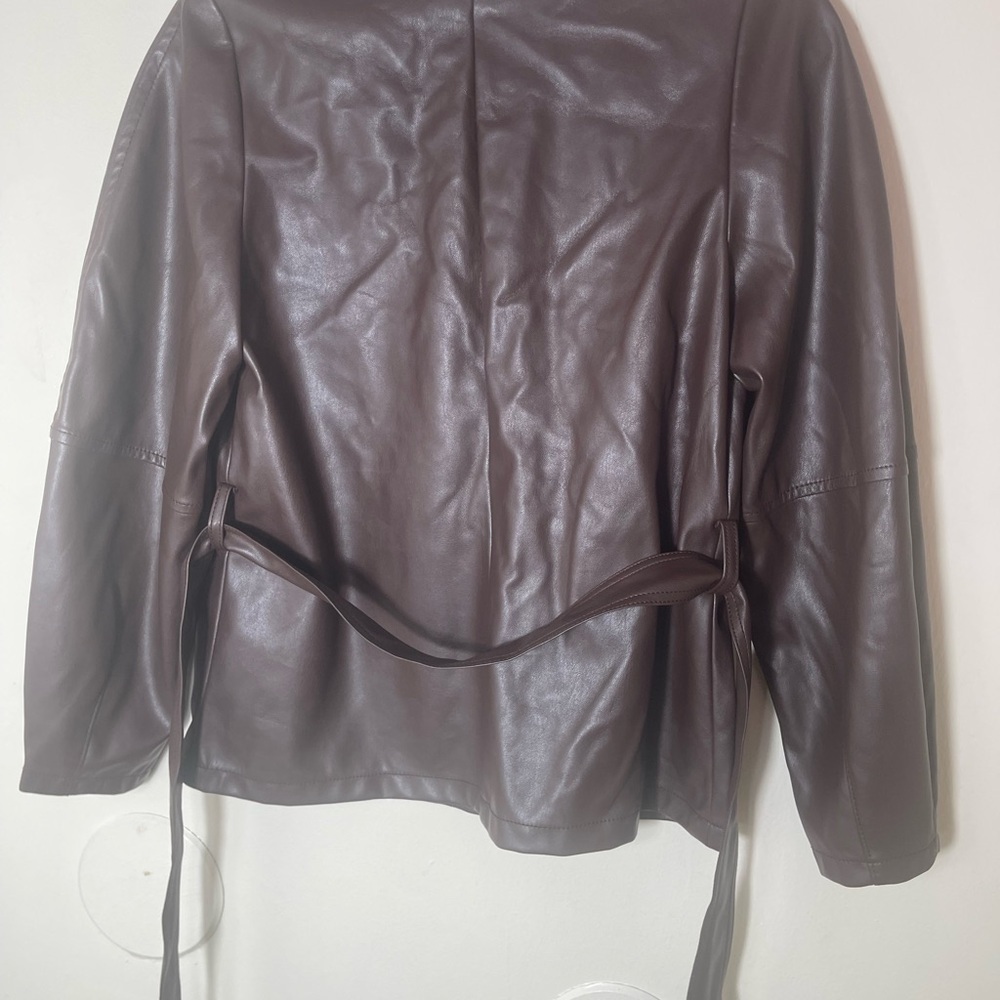 Banana Republic brown vegan leather jacket - Picture 3 of 8